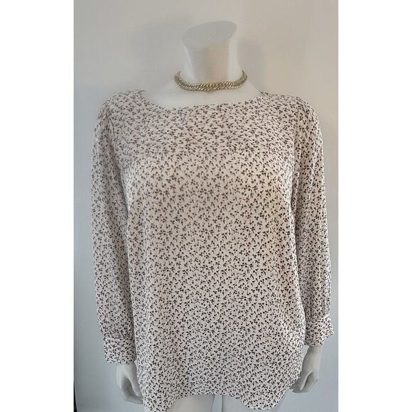 Loft Plus Women’s Sz 18 Multi Print Shirt Beige Euc - Picture 1 of 5